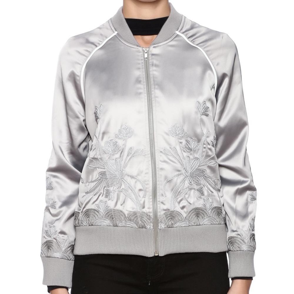 Gray zip up jacket